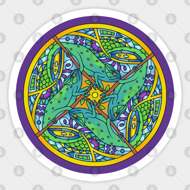 Chameleon Mandala Sticker by susannefloe